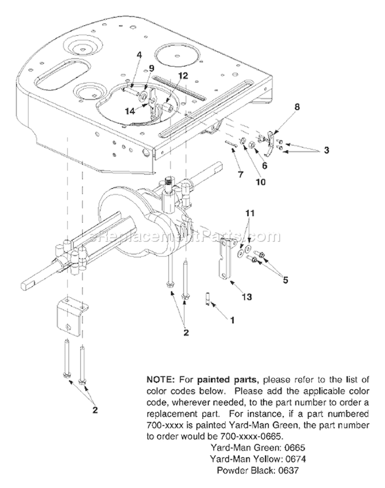 Page N Diagram and Parts List for 13A-328-402 2002 Yard Man Lawn Tractor
